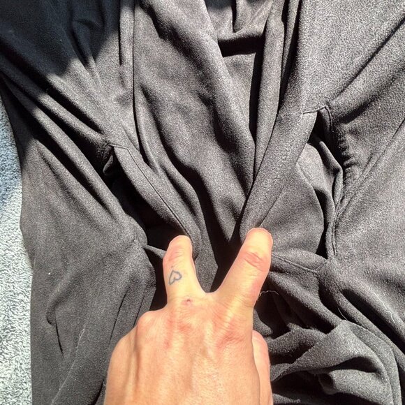 Blank Nyc Womens Cardigan XXL Black Faux Suede Moto Grunge Y2K Asymetrical 18363 - Picture 7 of 10